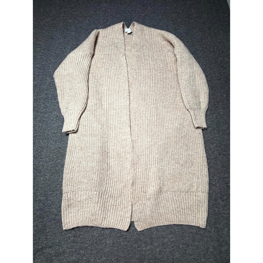 Topshop Cardigan Women's 4-6 Beige Ribbed Chunky Knit Raglan Sleeve Open Front